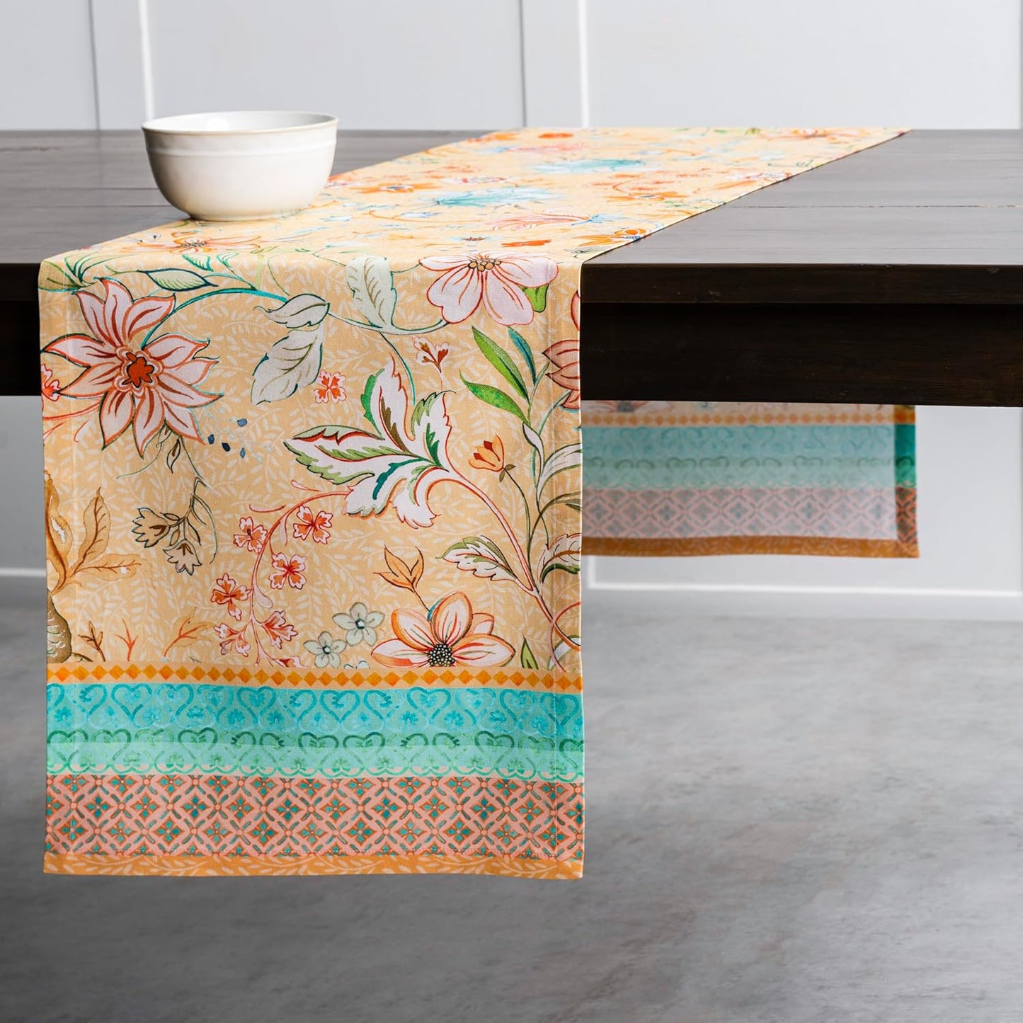 Maison d' Hermine Table Runner 100% Cotton Double Layer Table Runners 72 inches Long Decorative for Home Kitchen Dining Party Wedding Bridal Shower Spring Summer (Luxury Loft – Peach, 14.50" x 72")