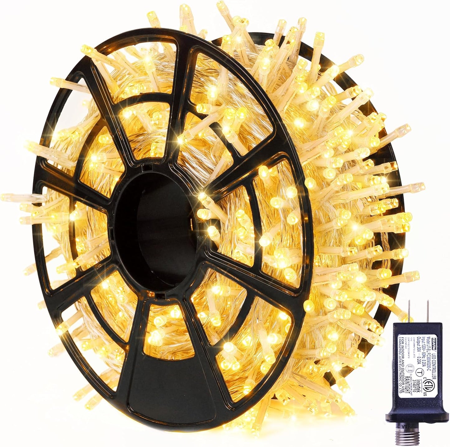 JMEXSUSS 800 LED Christmas Lights Outdoor Indoor String Lights with 8 Modes Warm White Plug in for Patio Garden Tree Wedding Party Yard Spring Decoration