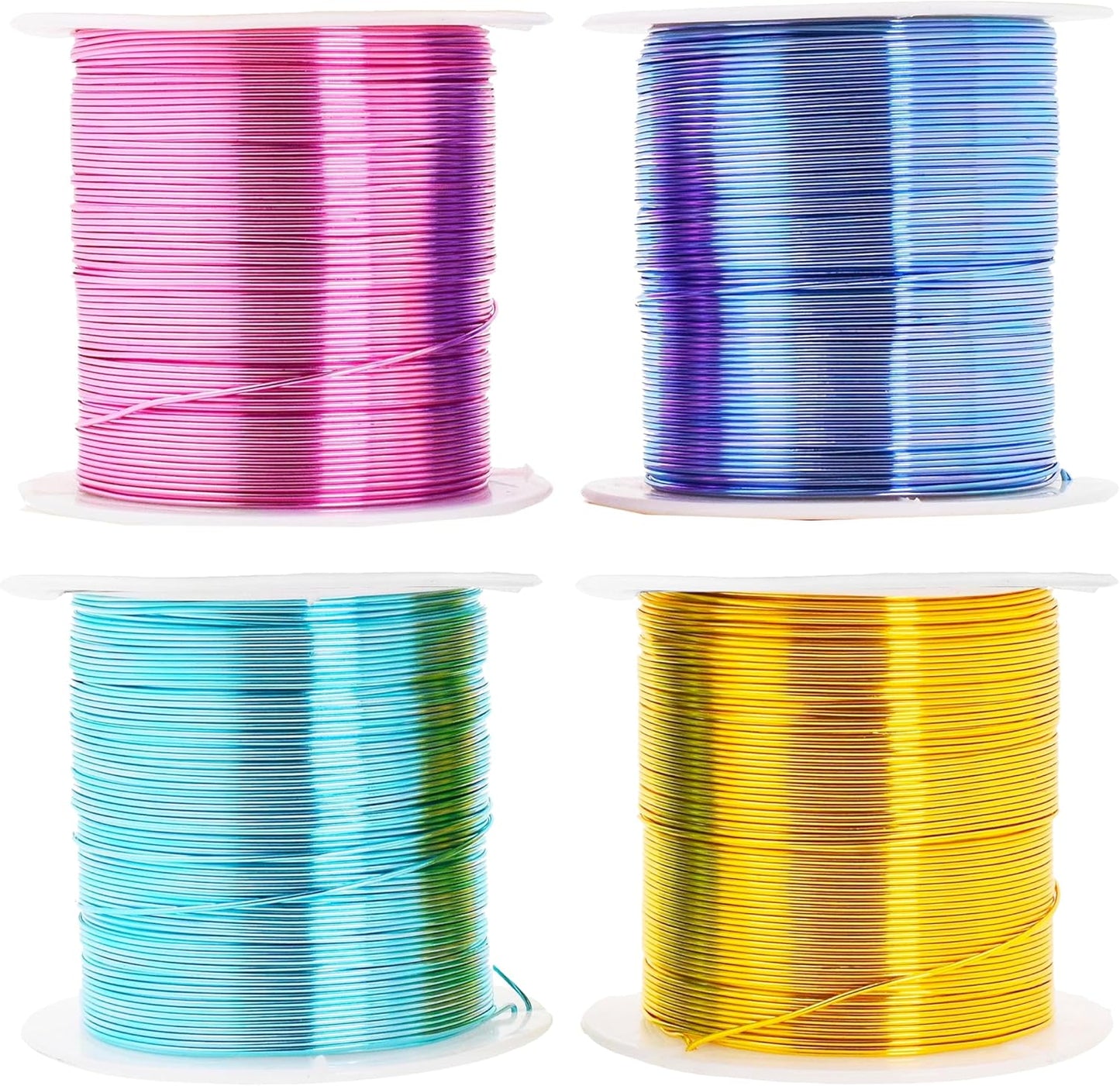 Mandala Crafts 22 Gauge Anodized Aluminum Craft Wire for Jewelry Making - 400 FT Colored Flexible Pastel Wire - Bendable for Bonsai Armature Crafting Sculpting