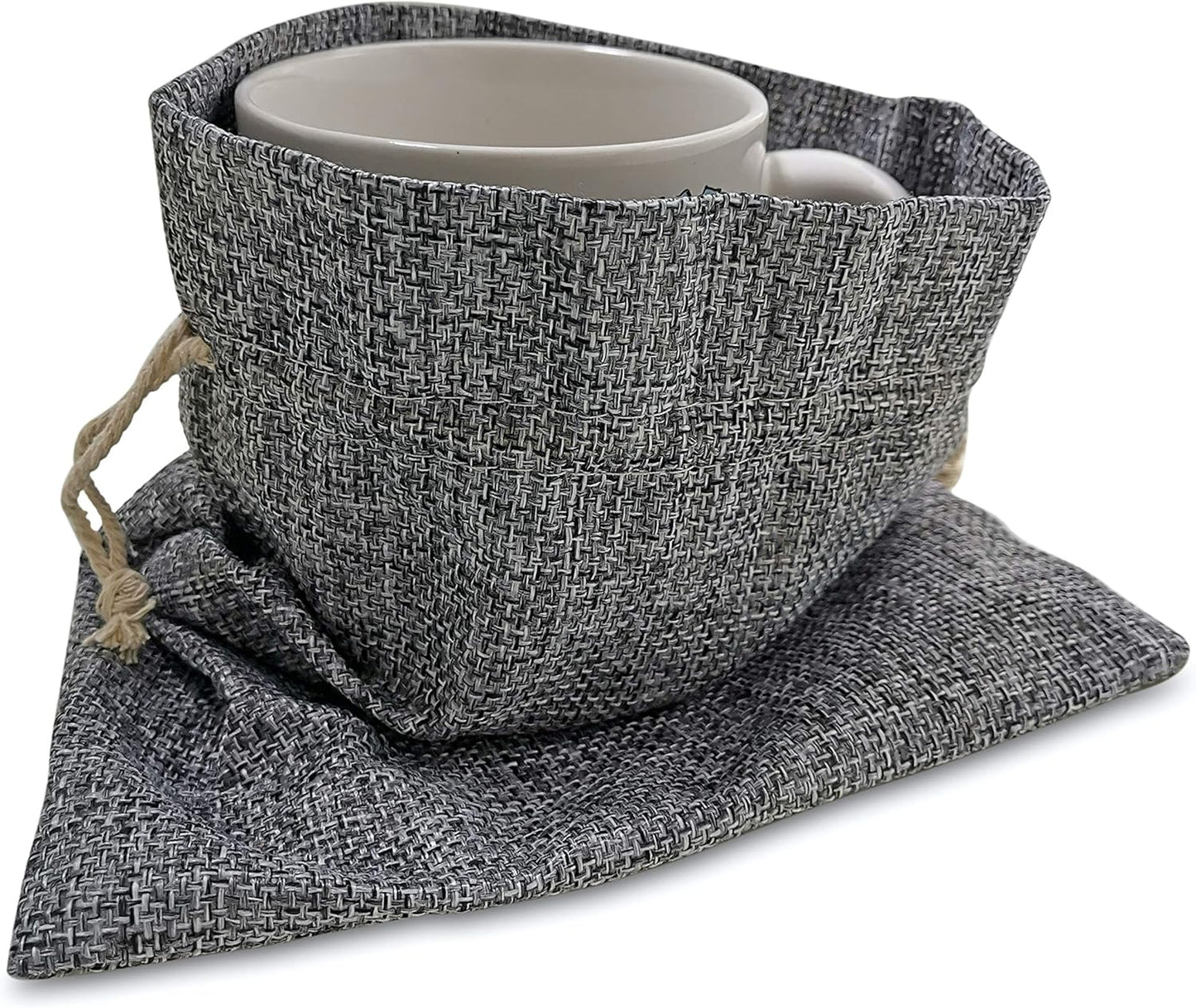 Supply Friend 50 Gray Burlap Bags with Drawstring, 7x10 Inch Gift Bag Bulk Pack for Mugs, Mason Jars, Christmas, Wedding Party Favors, Jewelry and Treat Pouches