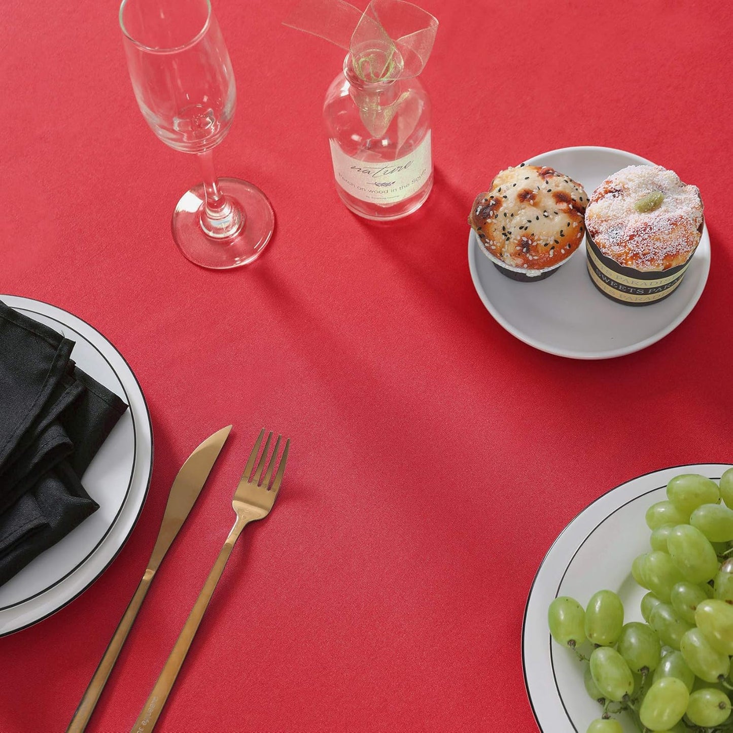 Rectangle Tablecloth 60x120 inch Washable Polyester Fabric Table Cloth for Wedding Party Dining Banquet Decoration（60x120, Red）