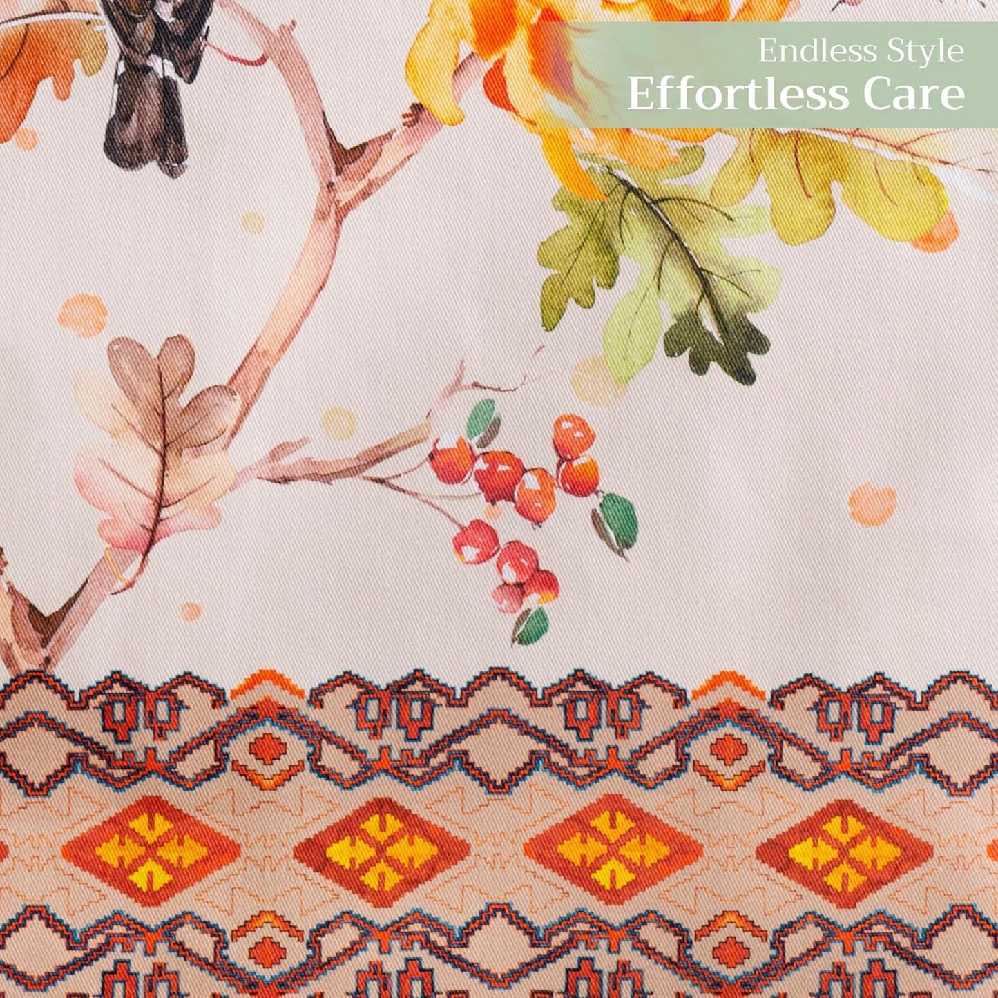 Maison d' Hermine Table Runner 100% Cotton Double Layer Table Runners 72 inches Long for Thanksgiving Christmas Decorations Home Kitchen Dining Party Wedding (Kelim - Prairie, 14.5" x 72")