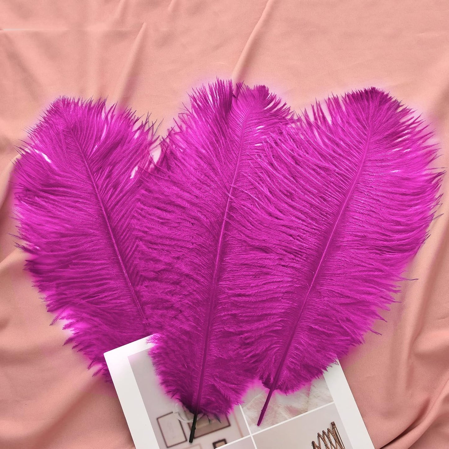 Ballinger Fuchsia Large Ostrich Feathers - 12Pcs 14-16inch Large Feathers for Vase,Theme Party Centerpieces and Holiday Home Decor