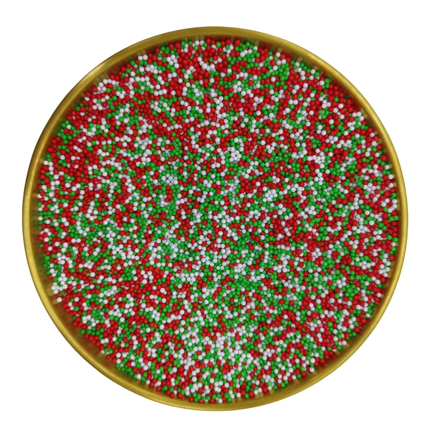 Edible Red & Green & White Pearl Sugar Sprinkles Candy 2mm Mini Pearls Cake Decorations Cupcake Toppers Cookie Decorating Perfect for Wedding Party Valentine Halloween Christmas Supplies 3OZ