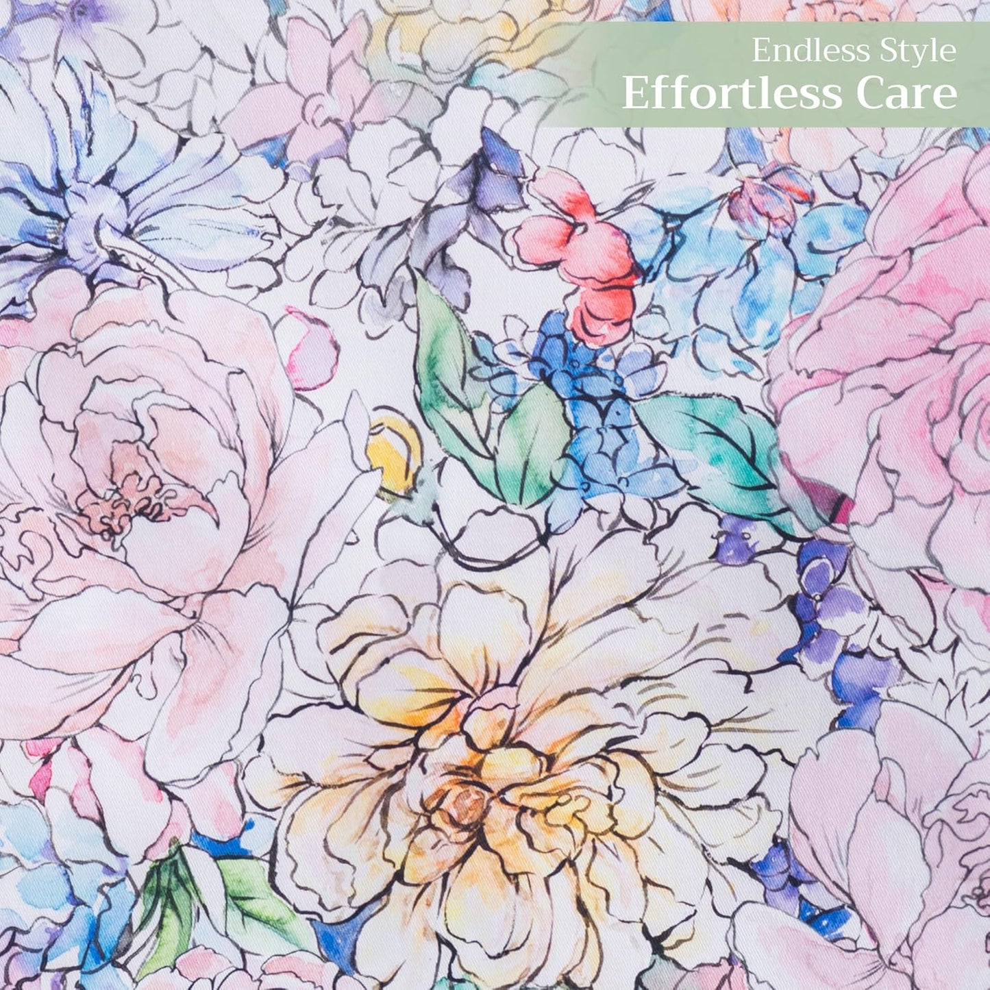 Maison d' Hermine Table Runner 100% Cotton Double Layer Table Runners 108 inches Long Decorative for Home Kitchen Dining Party Wedding Bridal Shower Spring Summer (Floral Love, 14.50" x 108")