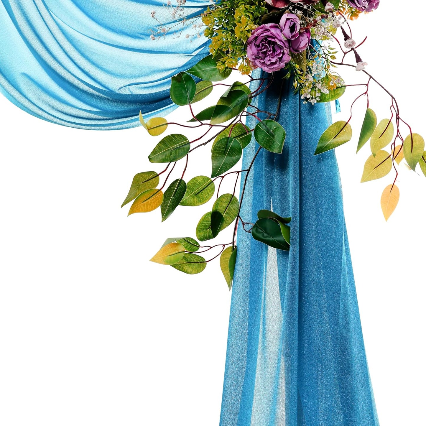 VDS Pack of 1 Panel (30 Inch X 30 Feet) Wedding Arch Draping Fabric Sheer Chiffon Fabric Drapery for Wedding Ceremony Reception Swag Backdrop Canopy Chuppah ARBO Altars Decoration (Dark Teal)