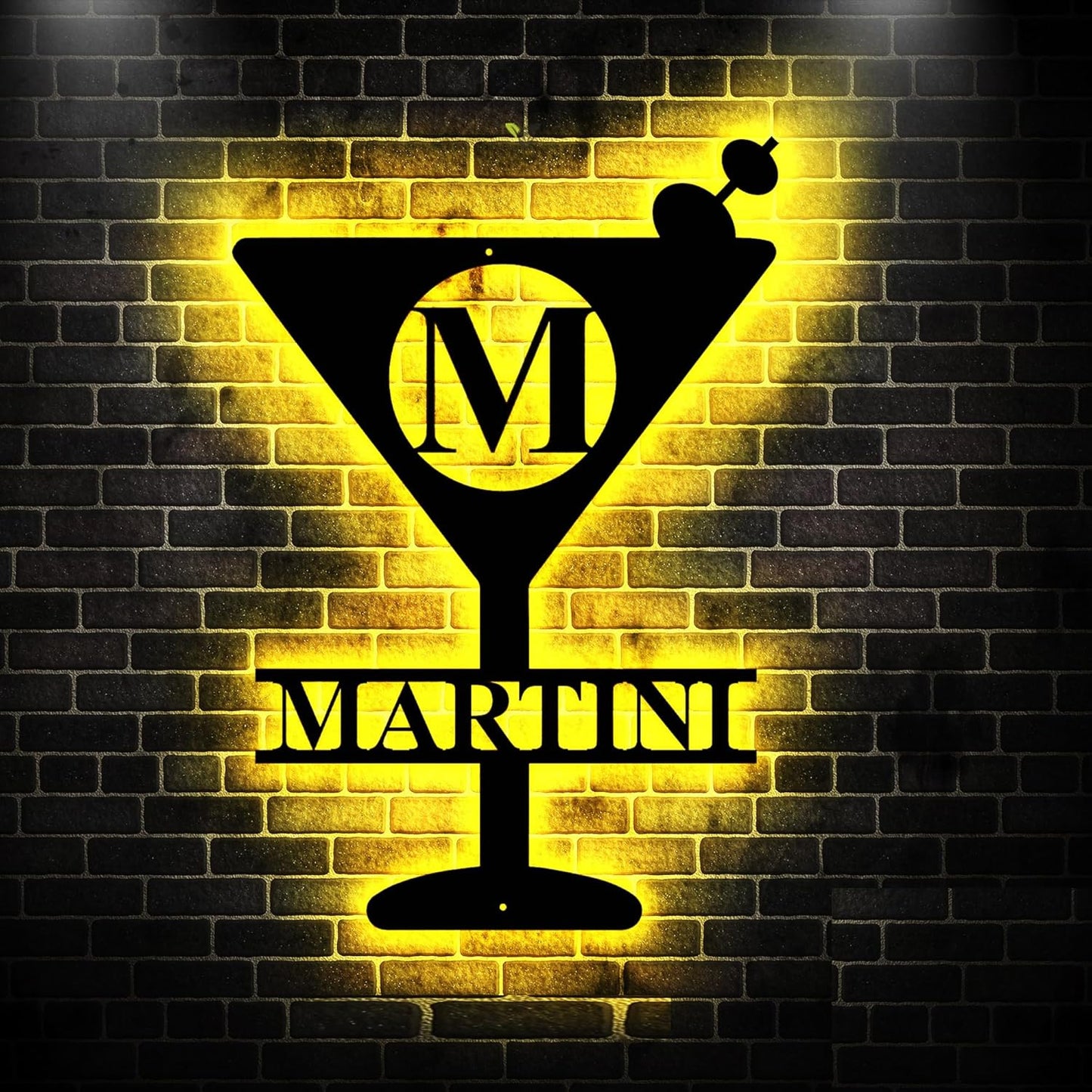 Personalized Martini Initial Name Sign LED Lights, Bar Sign, Bar Sign Decor, Martini Drinker Gift, Gift for Bartender, Shop Owner Gift Idea