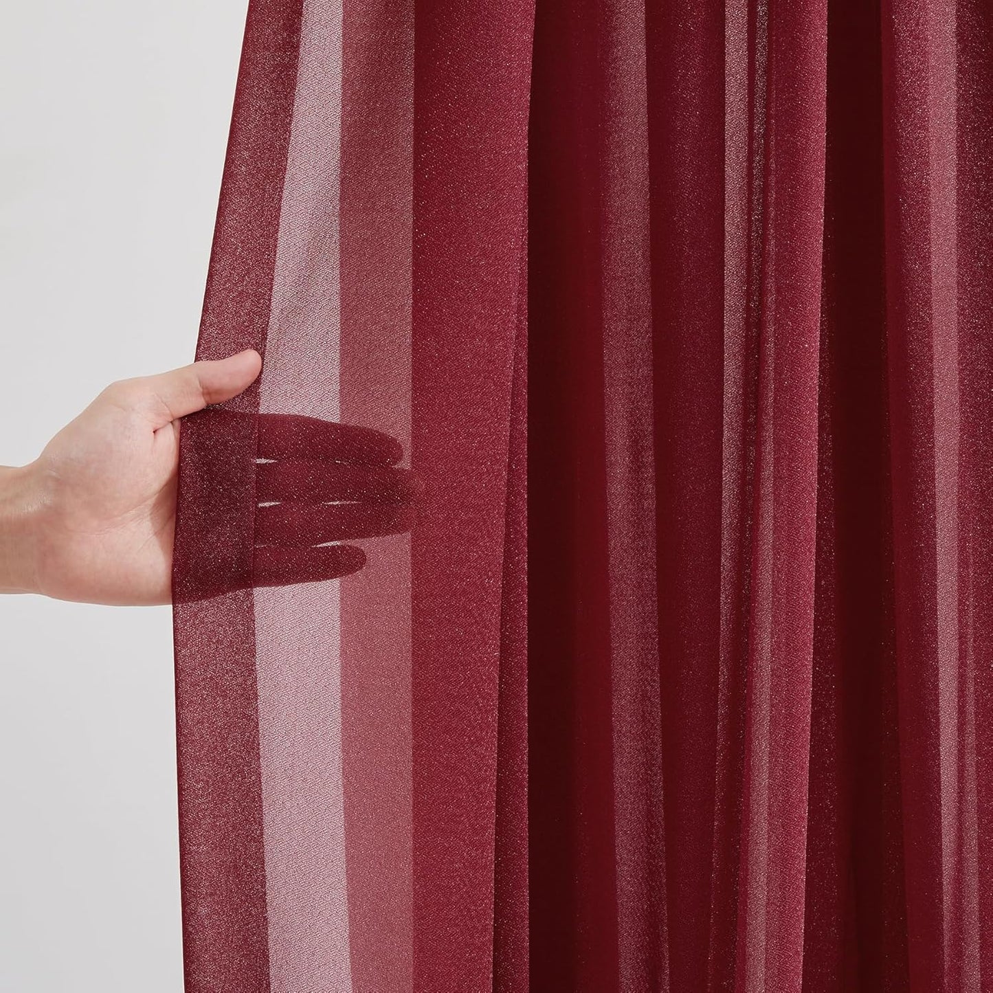 Burgundy Wedding Arch Draping Fabric 3 Panels 30'' x 20FT Burgundy Drapes Sheer Fabric Backdrop Arch Draping Fabrics for Wedding Ceremony Birthday Party Bridal Shower Decoration