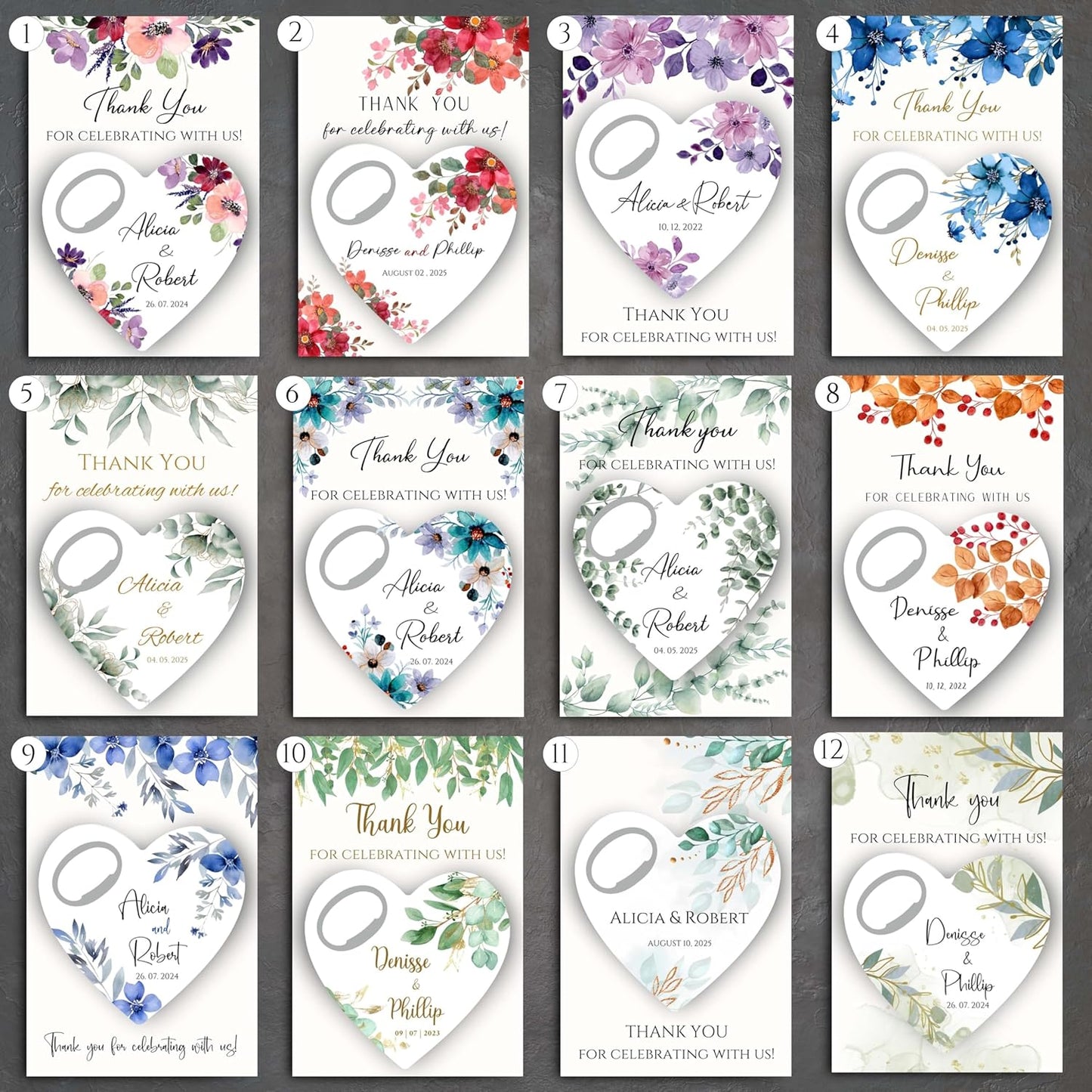 Wedding Bottle Opener Favors for Guests in Bulk, Hearts Shape Bottle Opener, Personalized Party Favors in Bulk, Wedding Favor Guests. 20 to 300 pcs. Custom Fridge Bottle Opener