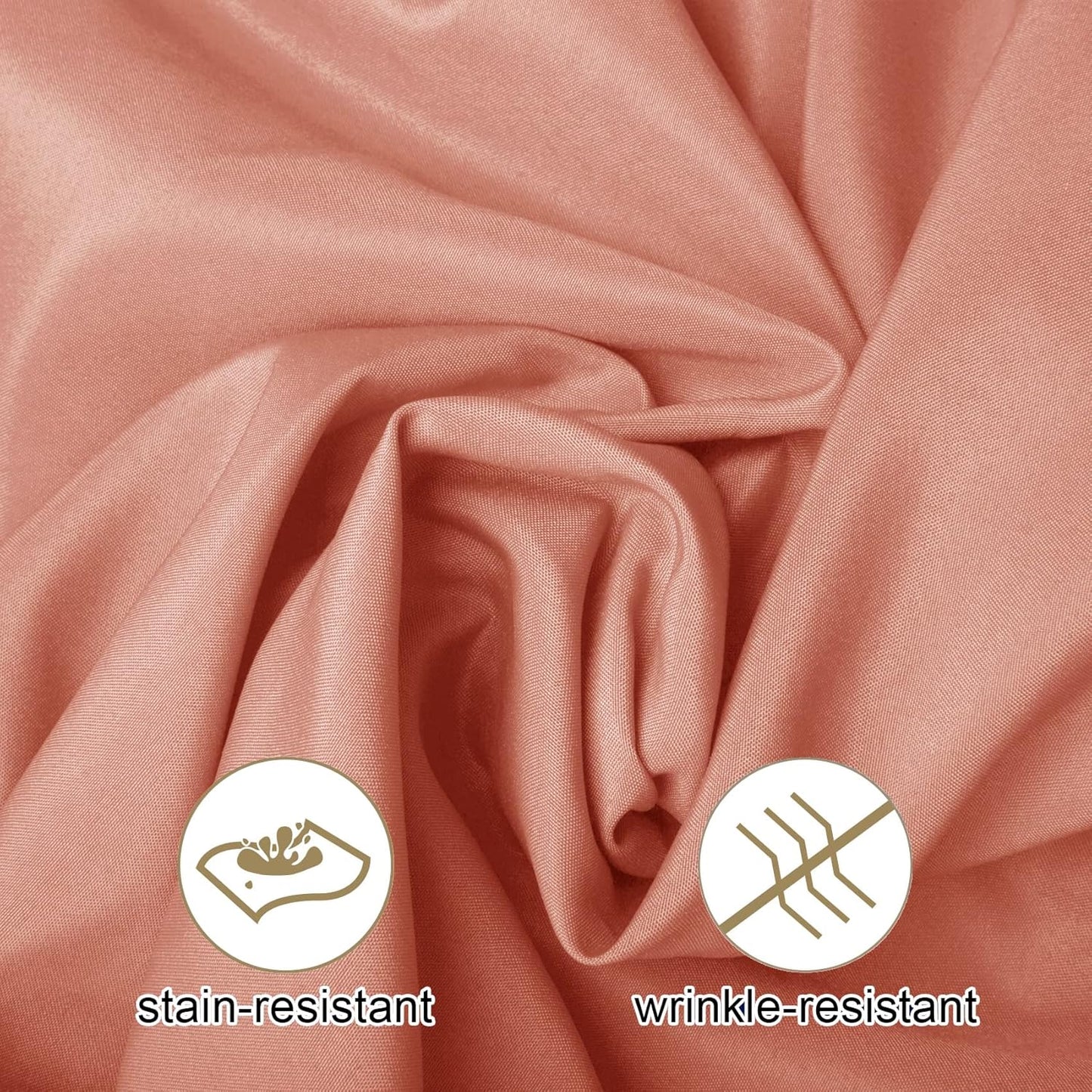 Ascoza 2pack 60x120 Inch Dusty Pink Rectangular Tablecloth 6 Feet Table Cloth in Polyester Fabric for Wedding/Banquet/Restaurant/Parties