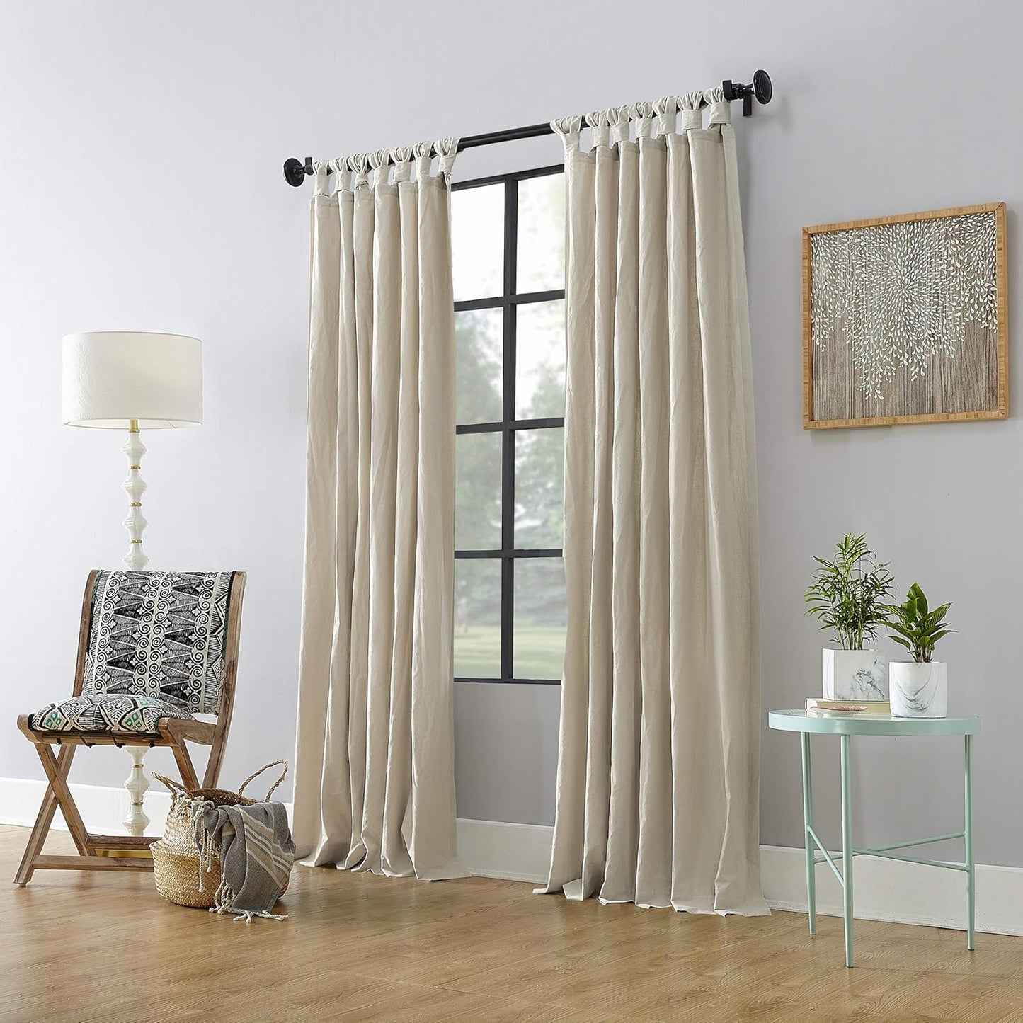 Archaeo Washed Cotton Twist Tab Curtain, 52" x 84", Oatmeal