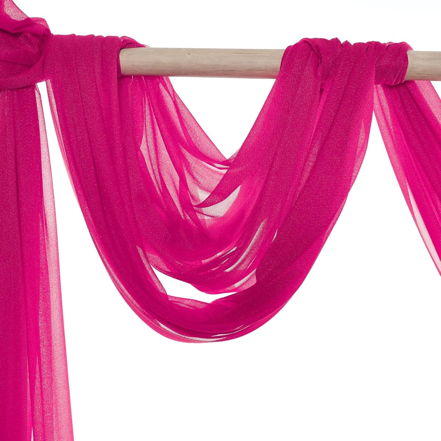VDS Pack of 1 Panel (30 Inch X 20 Feet) Wedding Arch Draping Fabric Sheer Chiffon Fabric Drapery for Wedding Ceremony Reception Swag Backdrop Canopy Chuppah ARBO Altars Decoration (Hot Pink)