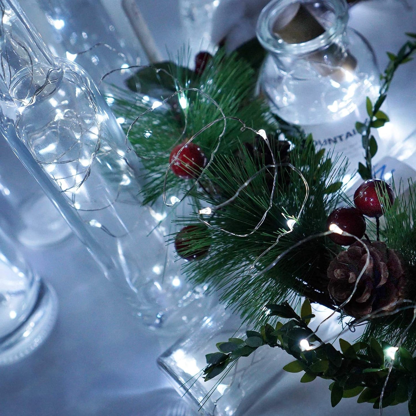 Wine Bottle Lights with Cork, Battery Operated 24 Pack 20 LED Cork Shape Silver Wire Fairy Mini String Lights(No Bottles) for DIY, Party, Decor, Christmas, Halloween,Wedding (24, Cool White)