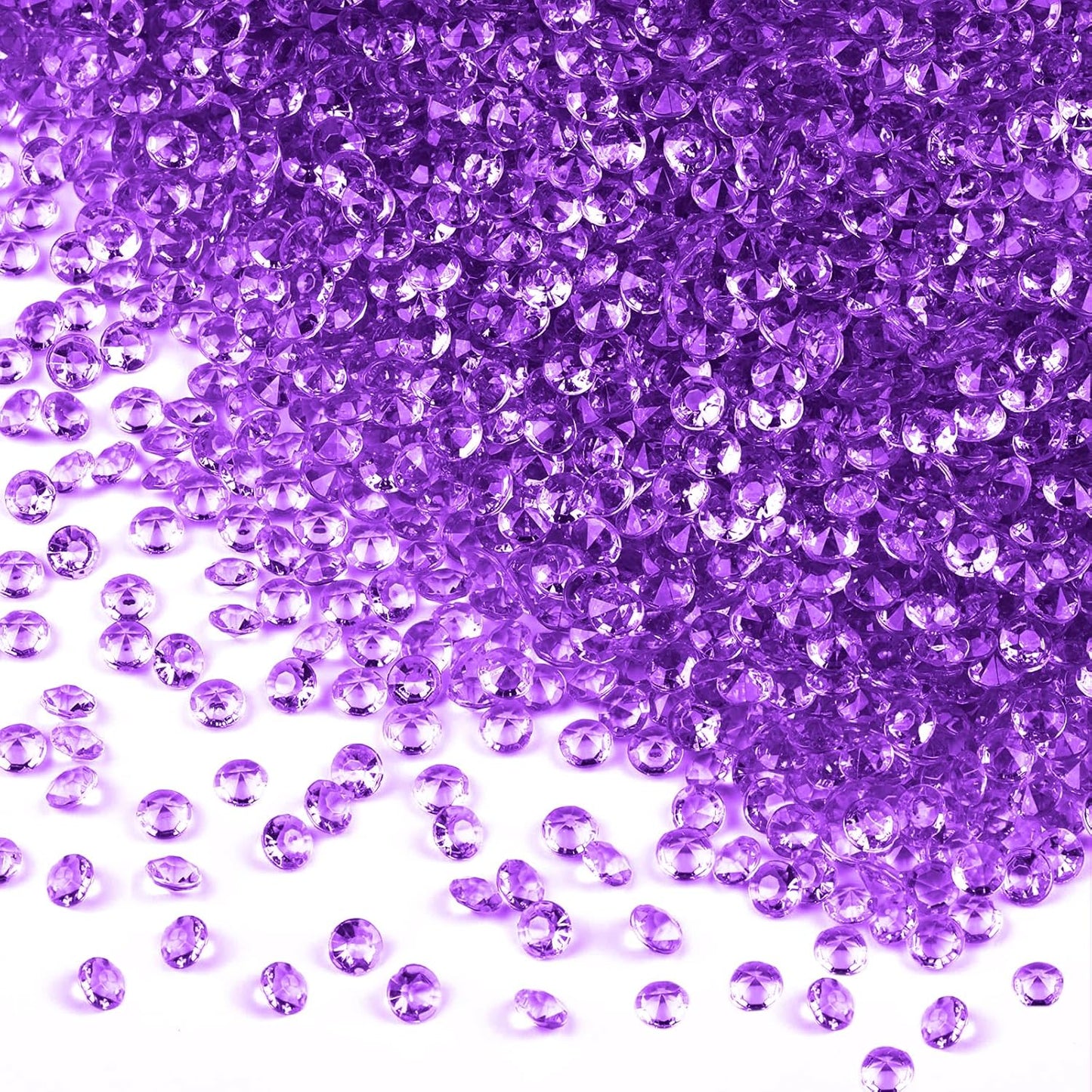 10000Pcs Crystal Acrylic Diamond Fake Gems Vase Filler, 4.5mm Faux Diamonds for Table Scatter Wedding Party, Bridal Shower, Birthday Decoration, Purple