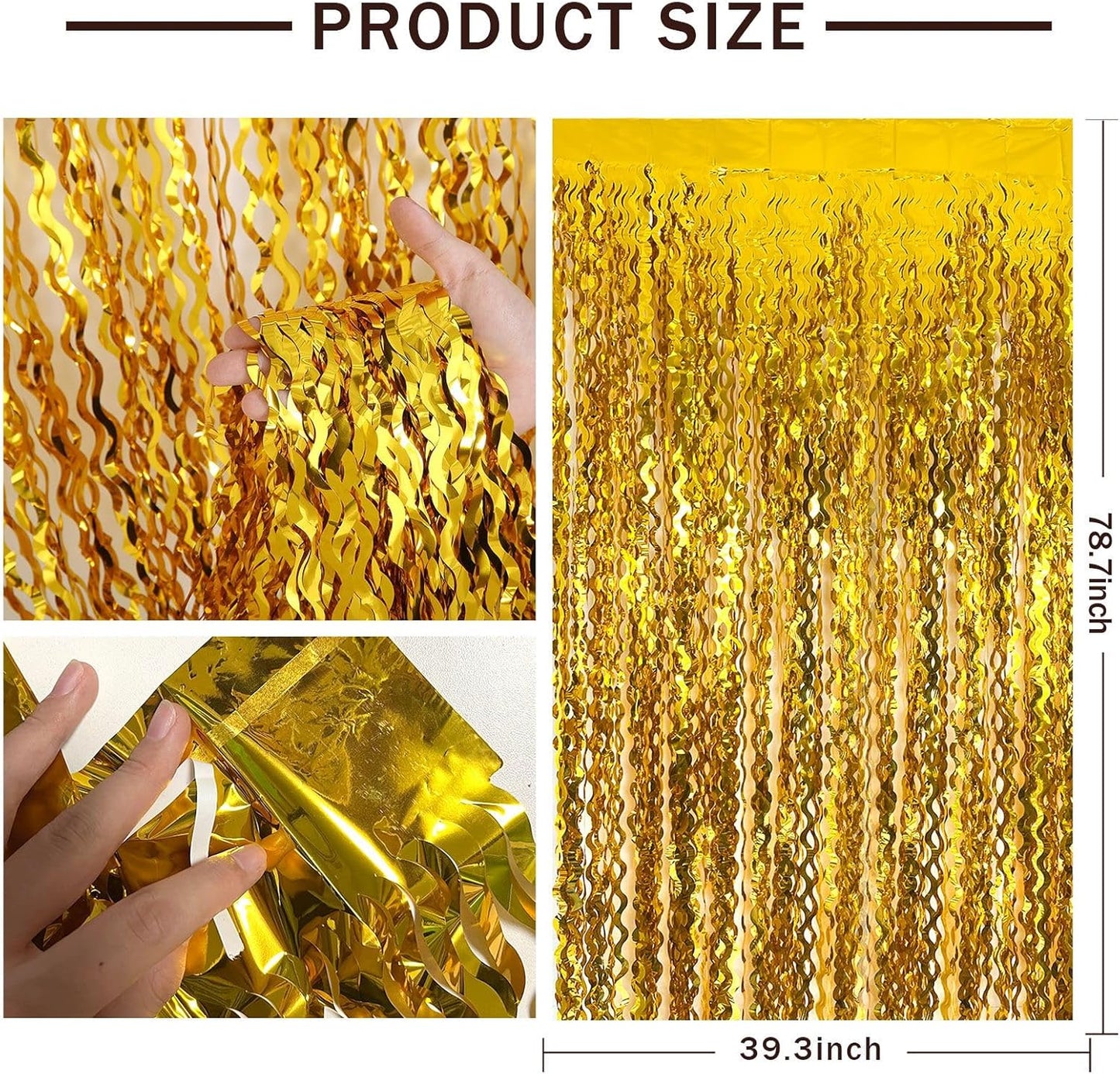 Gold Streamers Backdrop Curtains, Golden Birthday Party Decorations, Gold Wall Decor, Graduation Party Decorations, Bachelorette Parties Favor, Anniversary Decor, New Years Eve Party Supplies 2025