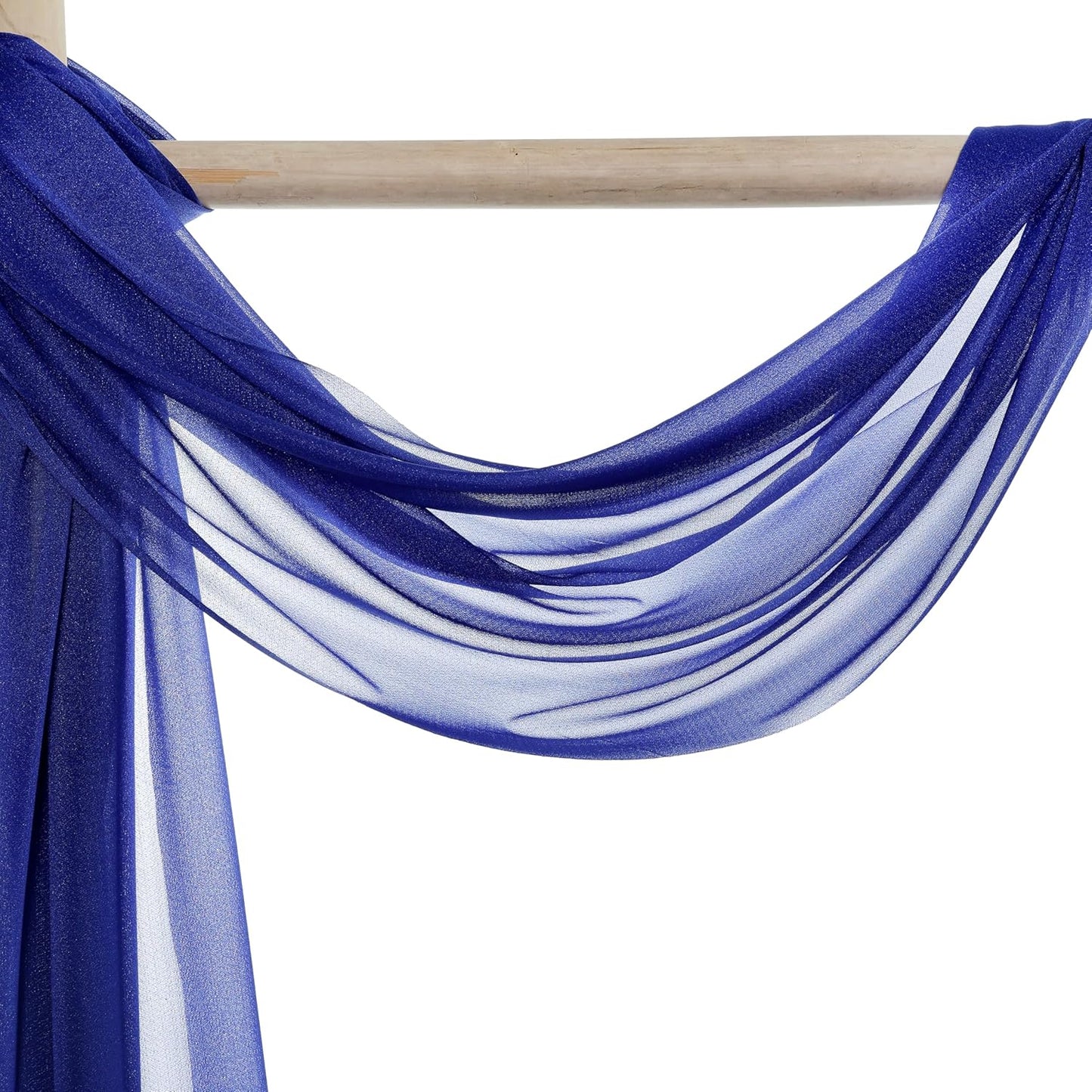 VDS Pack of 1 Panel (30 Inch X 40 Feet) Wedding Arch Draping Fabric Sheer Chiffon Fabric Drapery for Wedding Ceremony Reception Swag Backdrop Canopy Chuppah ARBO Altars Decoration (Royal Blue)