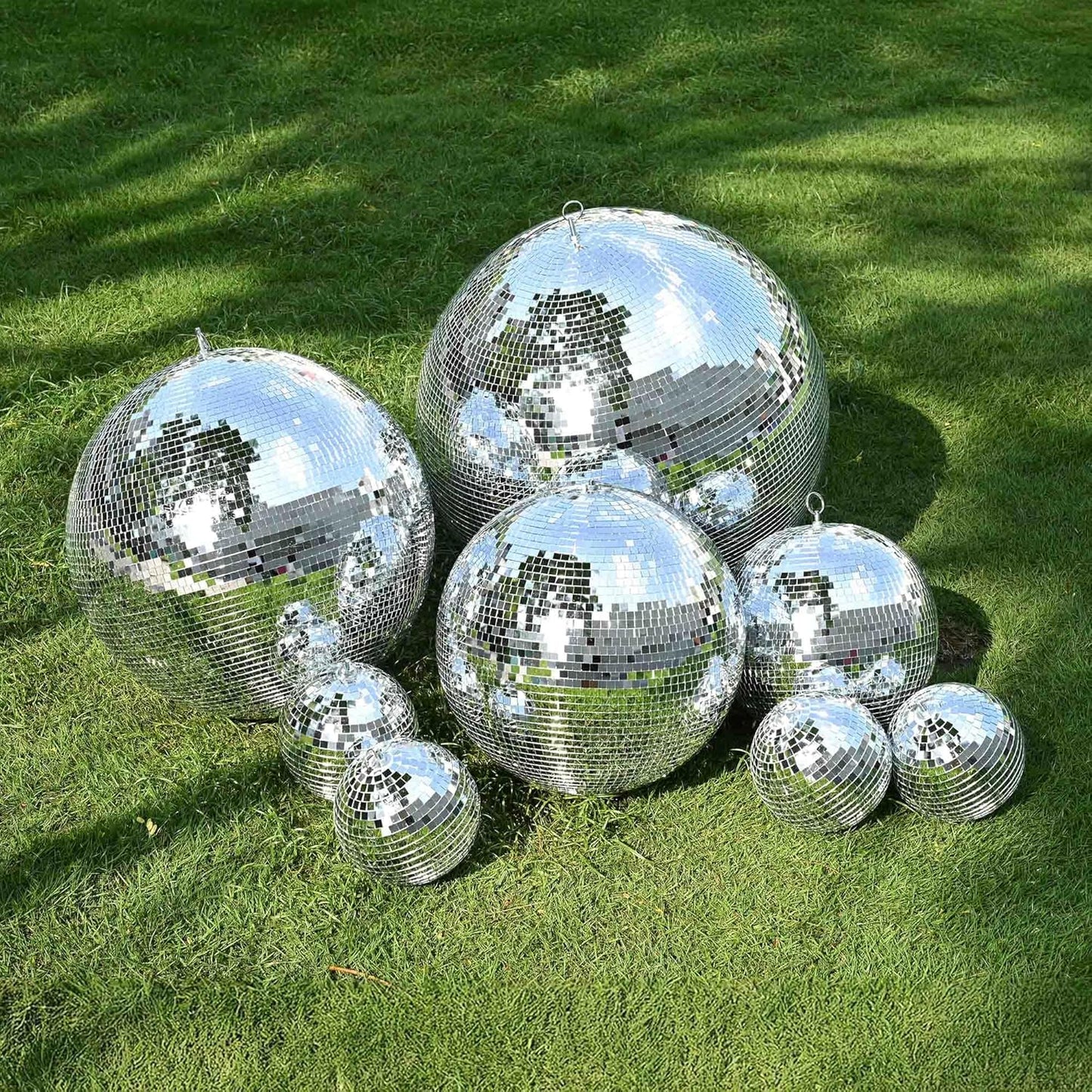 Yescom 24" Large Disco Ball Mirror Big Hanging Glass Decoration for 70s 80s Party Events Wedding DJ Dance Club Bar Stage Lighting Business Holiday Home Decor Silver