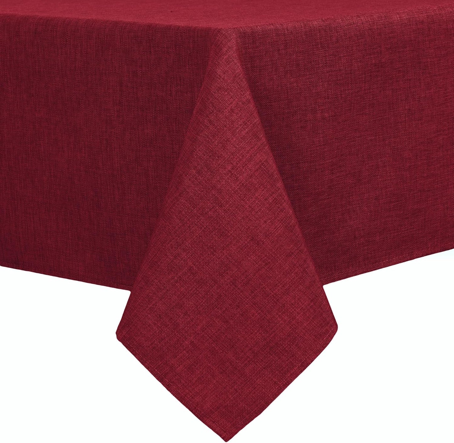 Hiasan Faux Linen Square Tablecloth - Wrinkle and Stain Resistant Washable Table Cloth for Kitchen Dining Room Holiday Table Cover for Dinner, Red, 54 x 54 Inch
