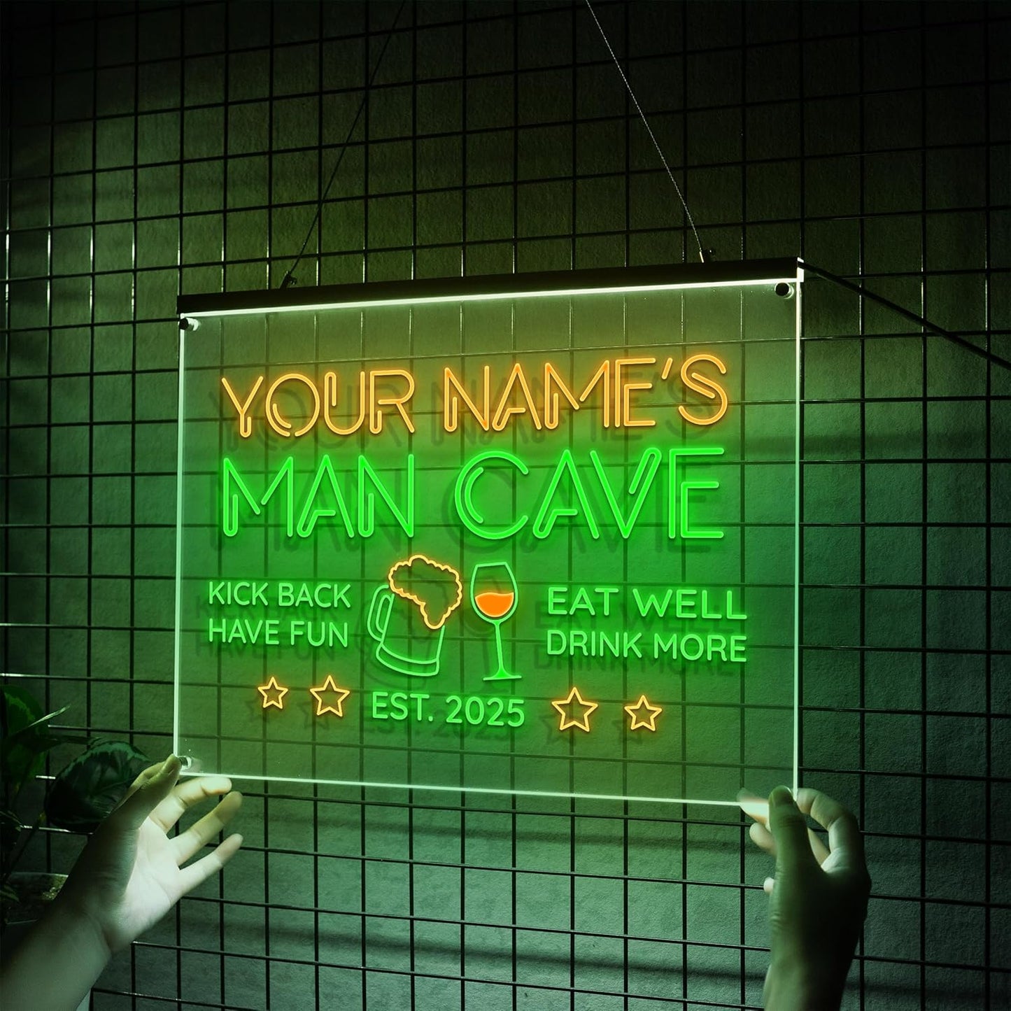 Custom Bar Neon Sign Personalized LED Signs for Man Cave Cool Home Bar Lighted Acrylic Table for Men Lounge Workshop Garage Poker Billiards Tavern Wall Decor Gifts