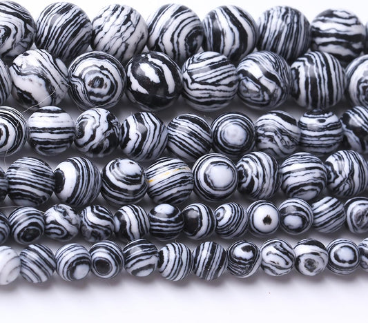 Black Peacock Turquoise Stone Beads Gemstone Round Crystal Energy Jade Beads Stone Beads for Jewelry Making DIY Bracelet Necklace Jewelry Making 1 Strand 15.5inch 45PCS 8MM