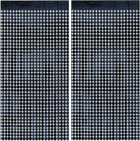 Black Metallic Tinsel Foil Fringe Curtains Foil Curtain Backdrop Photo Booth Props for Birthday Wedding Engagement Baby Shower Bachelorette Christmas Holiday Celebration Party Decorations