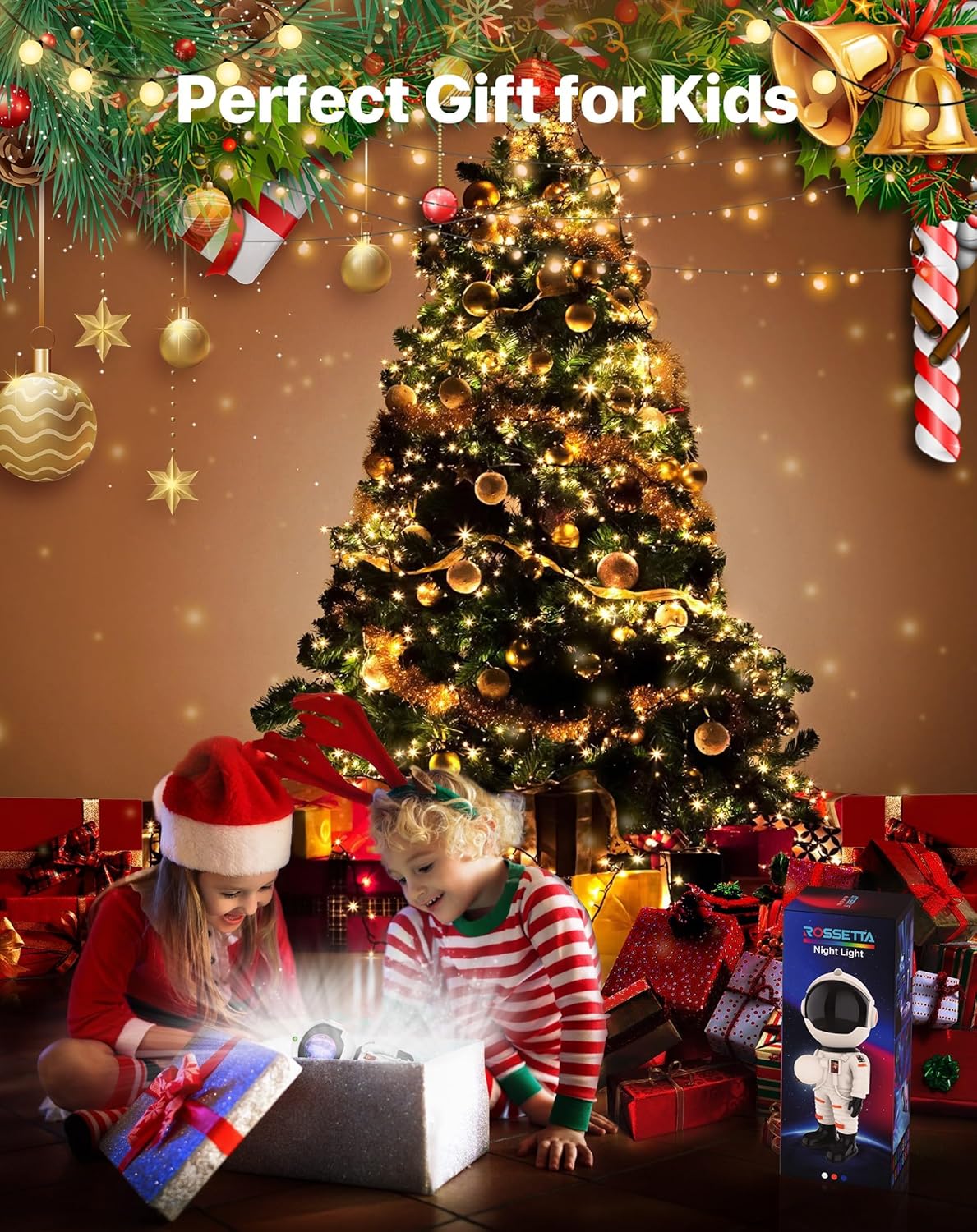 Rossetta Astronaut Galaxy Projector, Star Projector for Bedroom, LED Night Light for Kids Room with Timer and Remote, Room Decor Aesthetic, Home Decor, Gifts for Adults, Teens, Christmas, Birthday