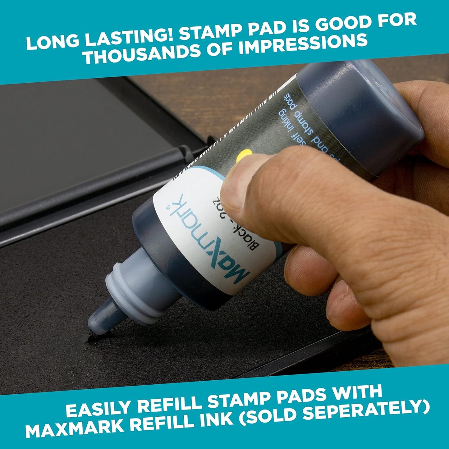 MaxMark Large Pink Stamp Pad - 2-3/4" by 4-1/4" - Premium Quality Felt Pad