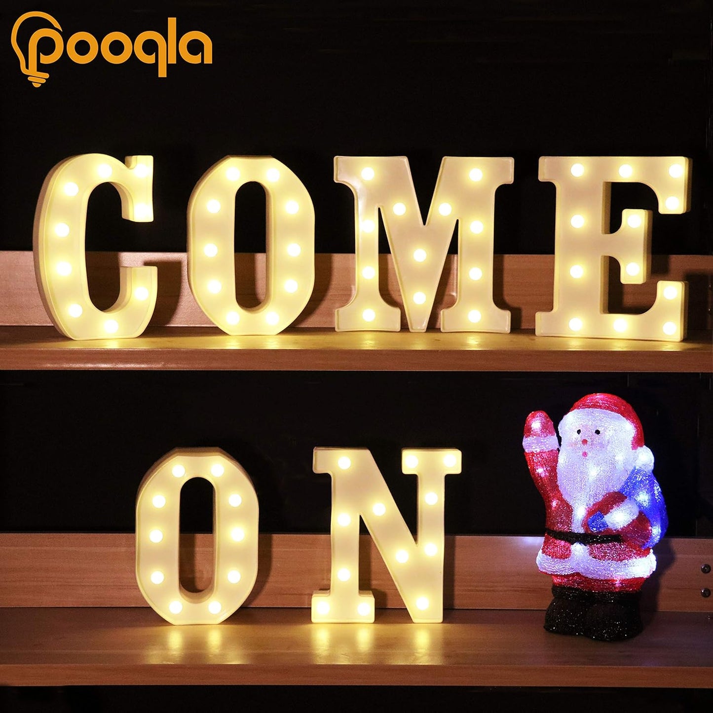Pooqla LED Marquee Letter Lights Sign, Light Up Alphabet Letter for Home Party Wedding Decoration J