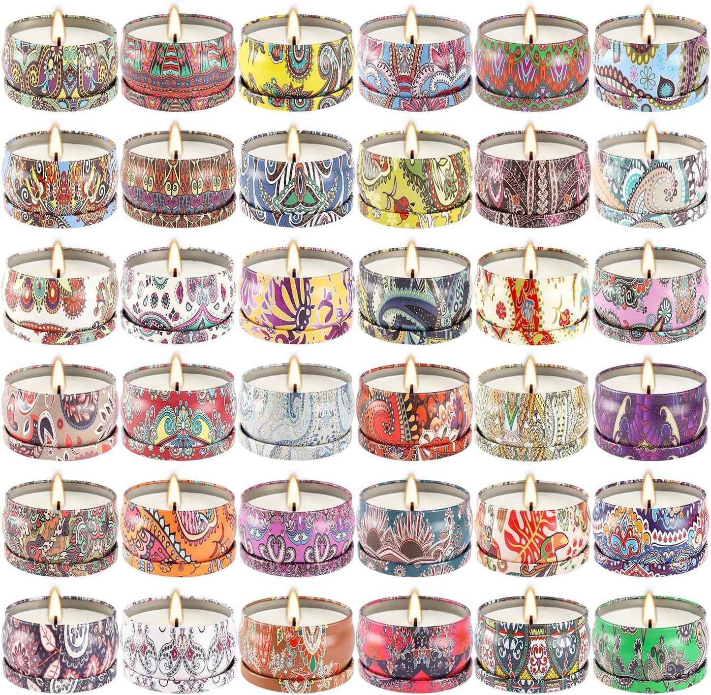 36 Pack Scented Candles Set for Home, Relaxing Stress Relief, Aromatherapy - Natural Soy Wax and Fragrance - Gifts for Women, Mom, Best Friend, Wife, Birthday