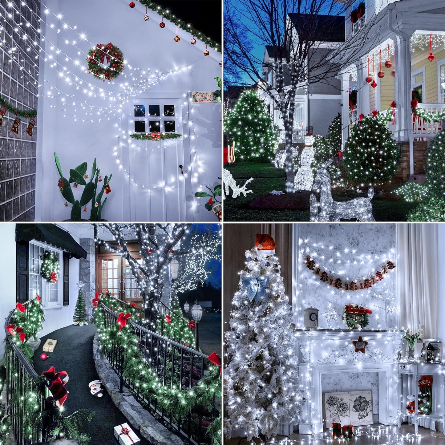 196FT 600LED Christmas Lights Outdoor Waterproof, White String Light with Remote, 8 Modes Christmas Tree Lights Plug in Twinkle Fairy Light for Classroom Holiday Xmas Party Decor