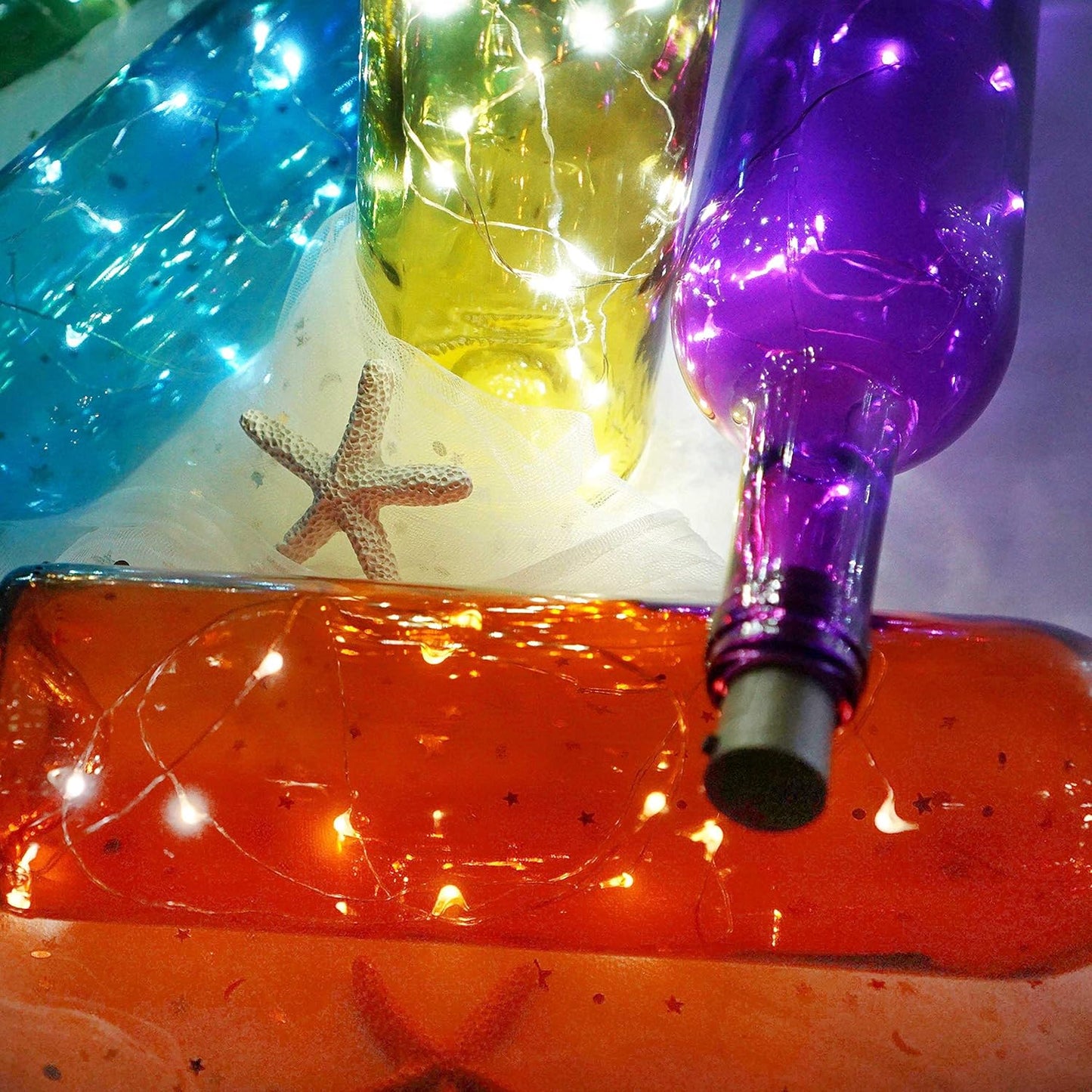 Wine Bottle Lights with Cork, LoveNite Battery Operated 20 LED Cork Shape Silver Wire Colorful Fairy Mini String Lights(No Bottles) for DIY, Party, Decor, Christmas, Halloween,Wedding (15, Cool White)