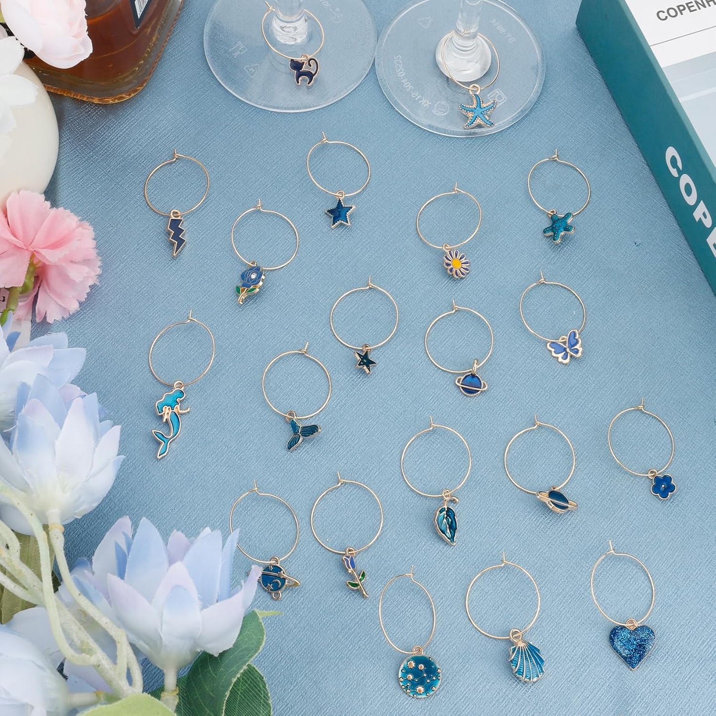 Wine Glass Charms Wine Charms for Stem Glasses Glass Markers Identifiers Tags for Christmas Tasting Party Favors Decorations