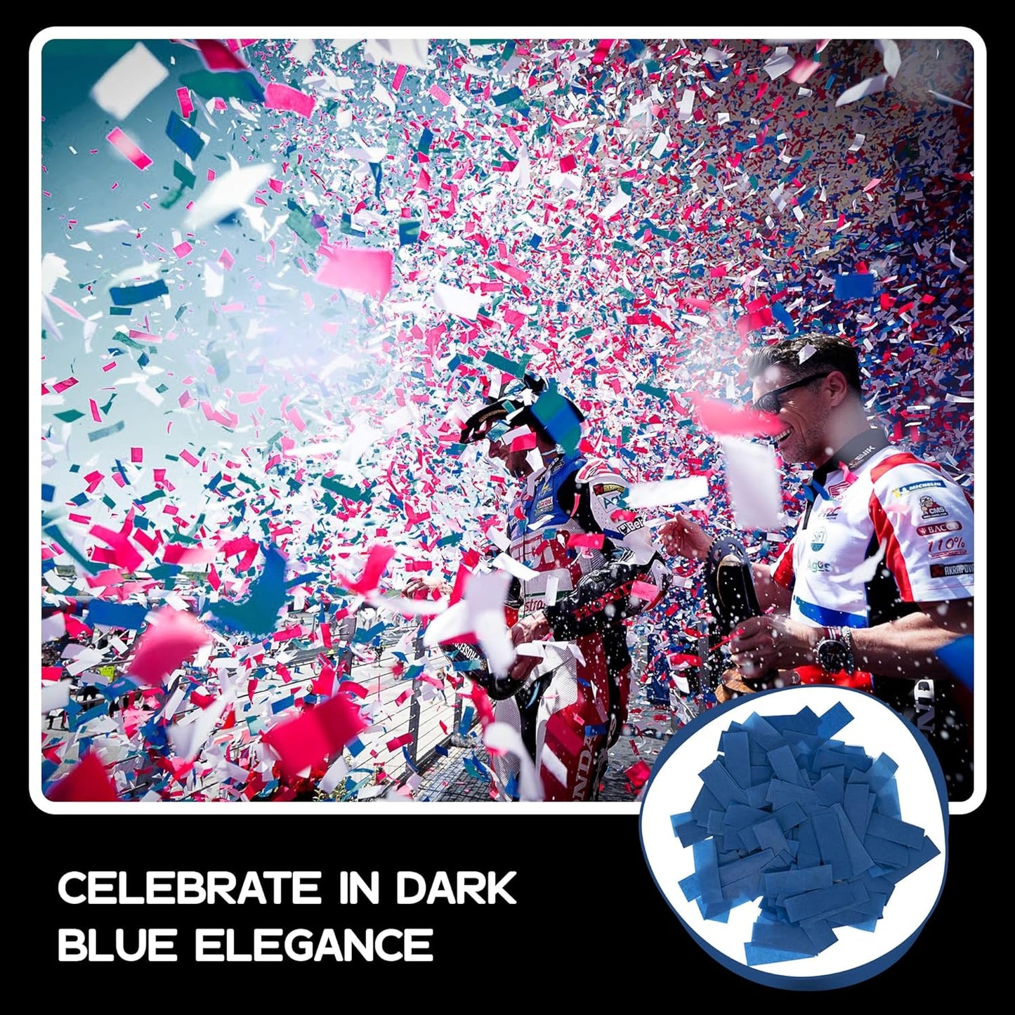 Dark Blue Biodegradable Confetti - Rectangular Flame-Resistant Tissue Paper Confetti for Cannon and Launcher use – Best for Gender Reveal, Parties, and Concerts - 20 lb, 320 oz