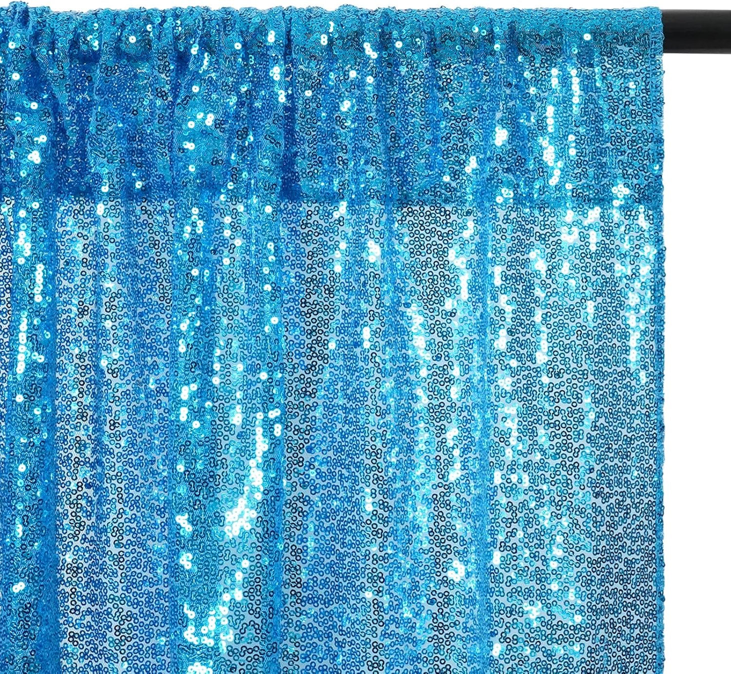 Eternal Beauty Turquoise Sequin Backdrop, 6x6 Ft Glitter Background Curtains for Shimmer Photography Party Wedding Birthday Back Drop Decor