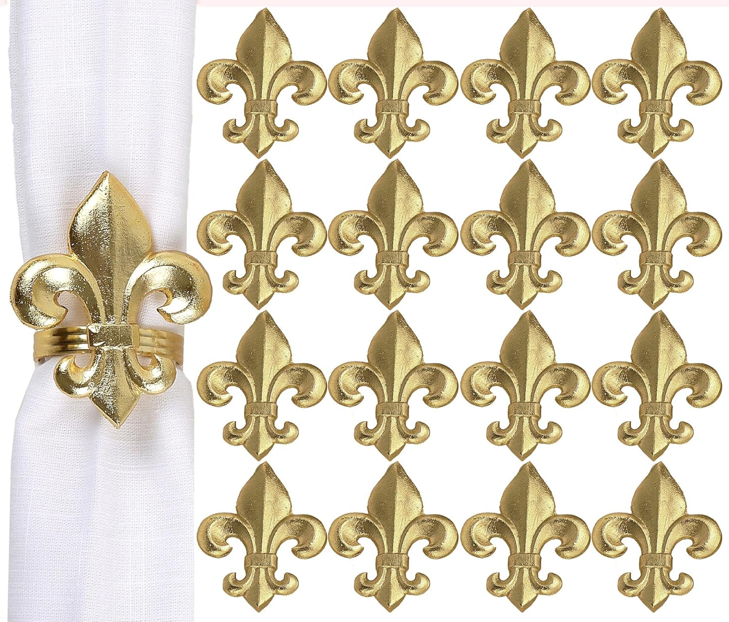 Gold Napkin Rings - Set of 12 | Elegant Metal Serviette Holders for Cloth Napkins | Durable & Reusable Table Decor for Dining, Weddings, Parties, Holidays & Special Events - ALPHA Living HOME