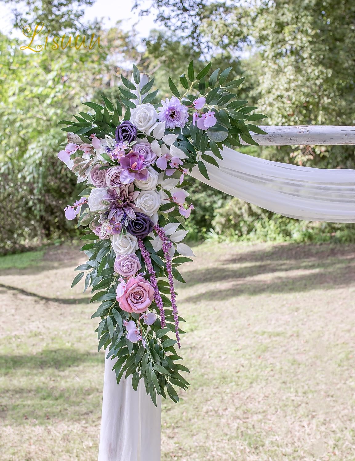 Wedding Arch Flowers, Artificial Flowers for Decoration, Large Flower Swag for Boho Styles Wedding Ceremony Floral Decor - Pack of 2