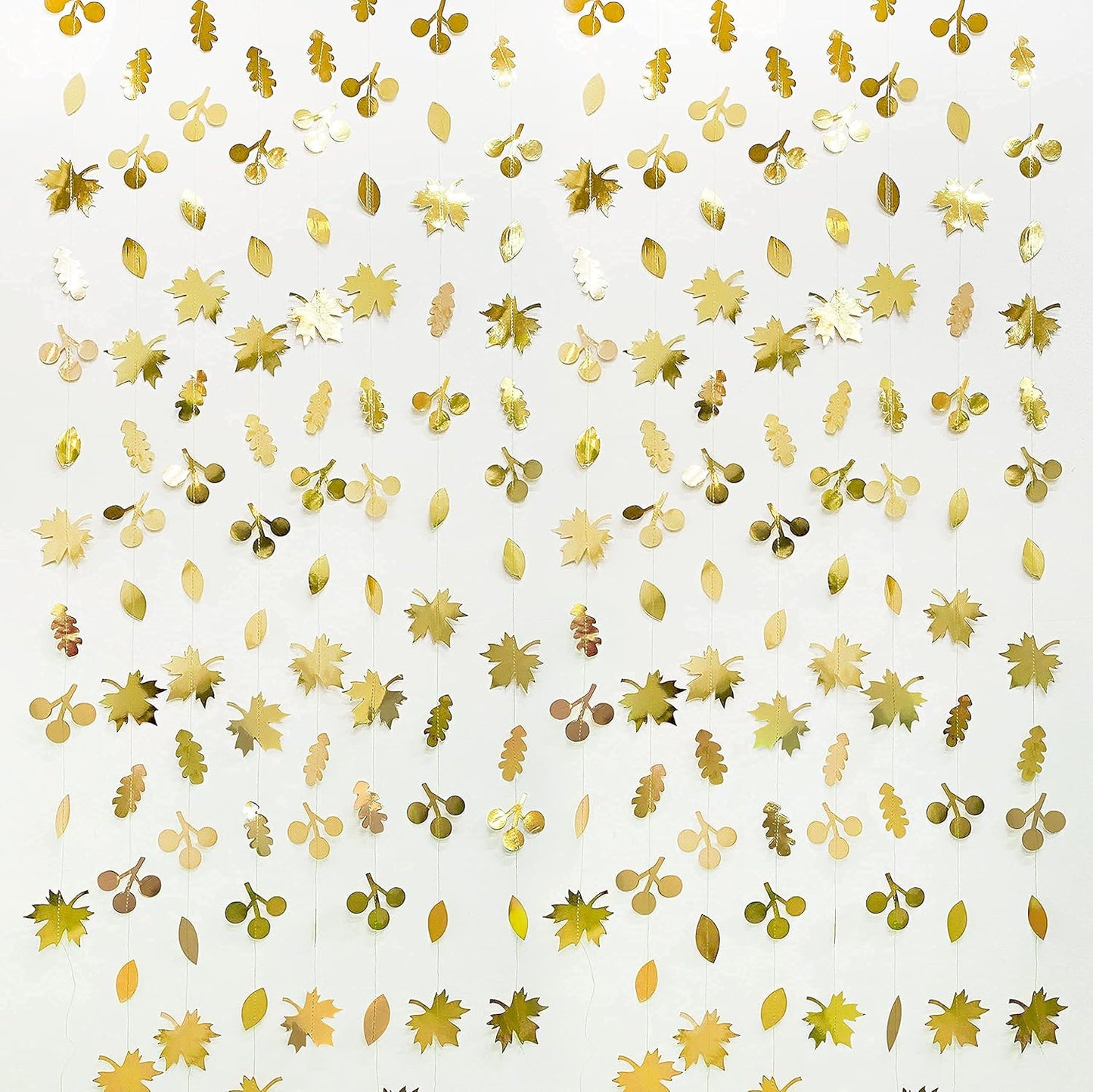 52Ft Fall Party Decorations Gold Fall Maple Leaf Paper Garlands Streamer Autumn Leaves Paper Banners for Birthday Wedding Bridal Baby Shower Engagement Bachelorette Thanksgiving Harvest Party Supplies