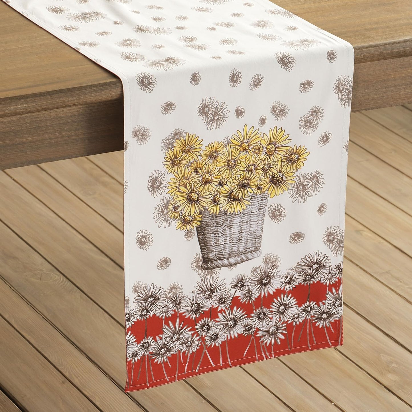 Maison d' Hermine Table Runner 100% Cotton Single Layer Table Runners 48 inches Long for Thanksgiving Christmas Decorations Home Kitchen Dining Party Wedding (Bagatelle, 14.5" x 48")