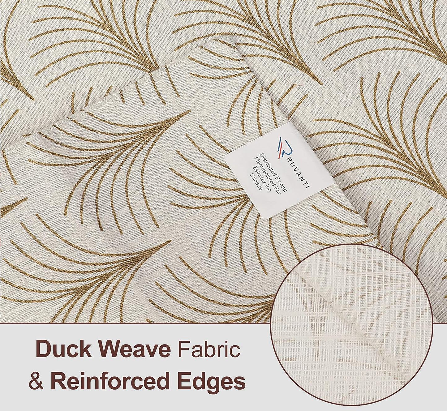 Ruvanti 100% Cotton Table Runner 108 Inches Long, Non-Slip, Stain Resistant, Washable & Reusable Table Runners Perfect for Wedding, Parties, Christmas, Holiday, in-Door use - Luminous