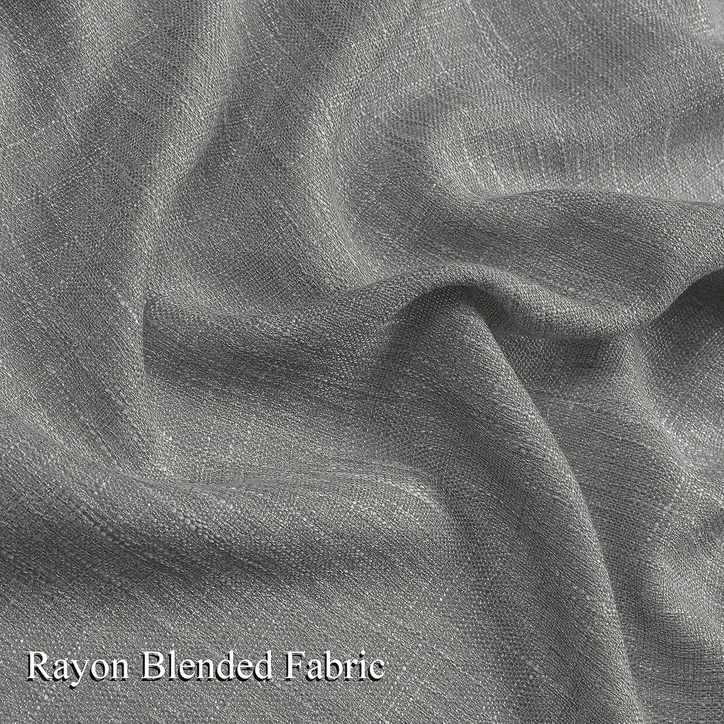 Vision Home Pinch Pleated Gray Semi Sheer Curtains Textured Light Filtering Window Curtains 72 inch for Living Room Bedroom Rayon Blended Charcoal Grey Pinch Pleat Drapes with Hooks 2 Panels 40"Wx72"L