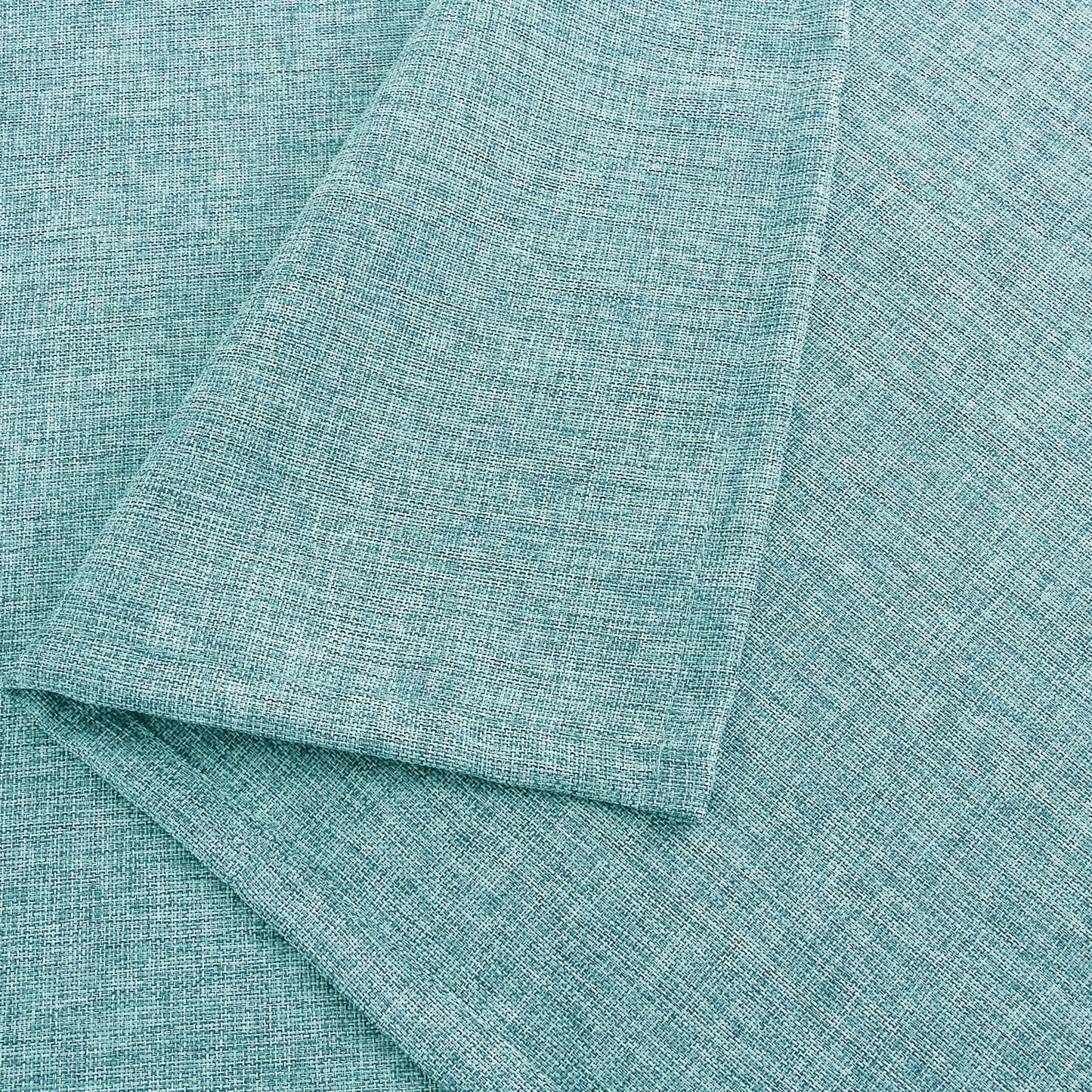 Hiasan Faux Linen Rectangle Tablecloth - Wrinkle and Stain Resistant Washable Table Cloth for Kitchen Dining Room Holiday Table Cover for Party Dinner, Aqua, 54 x 80 Inch