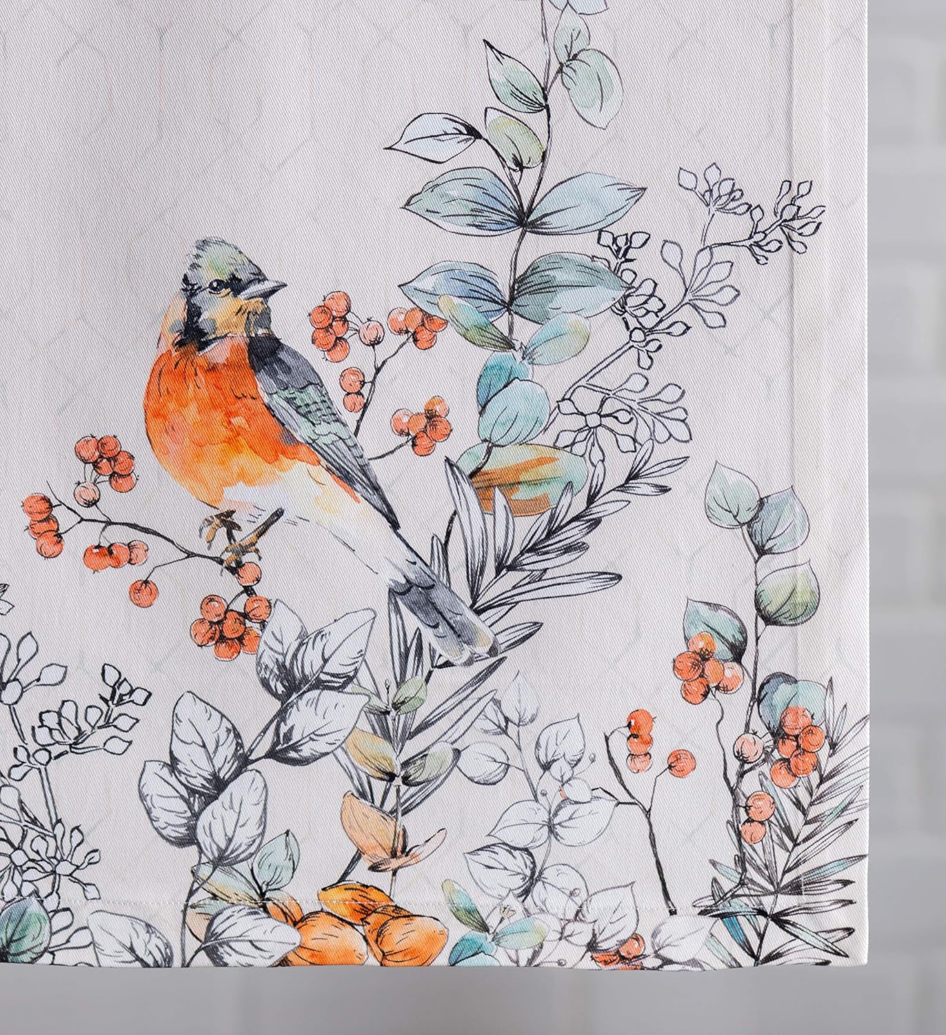 Maison d' Hermine Table Runner 100% Cotton Single Layer Table Runners 60 inches Long for Thanksgiving Christmas Decorations Home Kitchen Dining Party Wedding (Whitish Shabby Chique, 14.5" x 60")