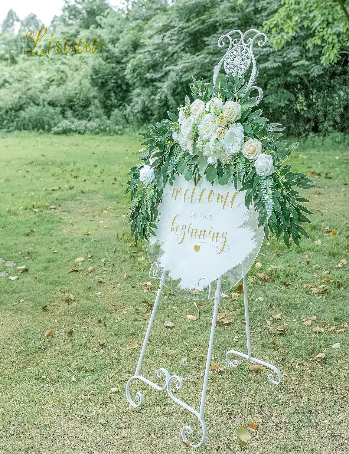 Wedding Arch Flowers, Artificial Flowers for Decoration, Large Flower Swag for Boho Styles Wedding Ceremony Floral Decor - Pack of 2