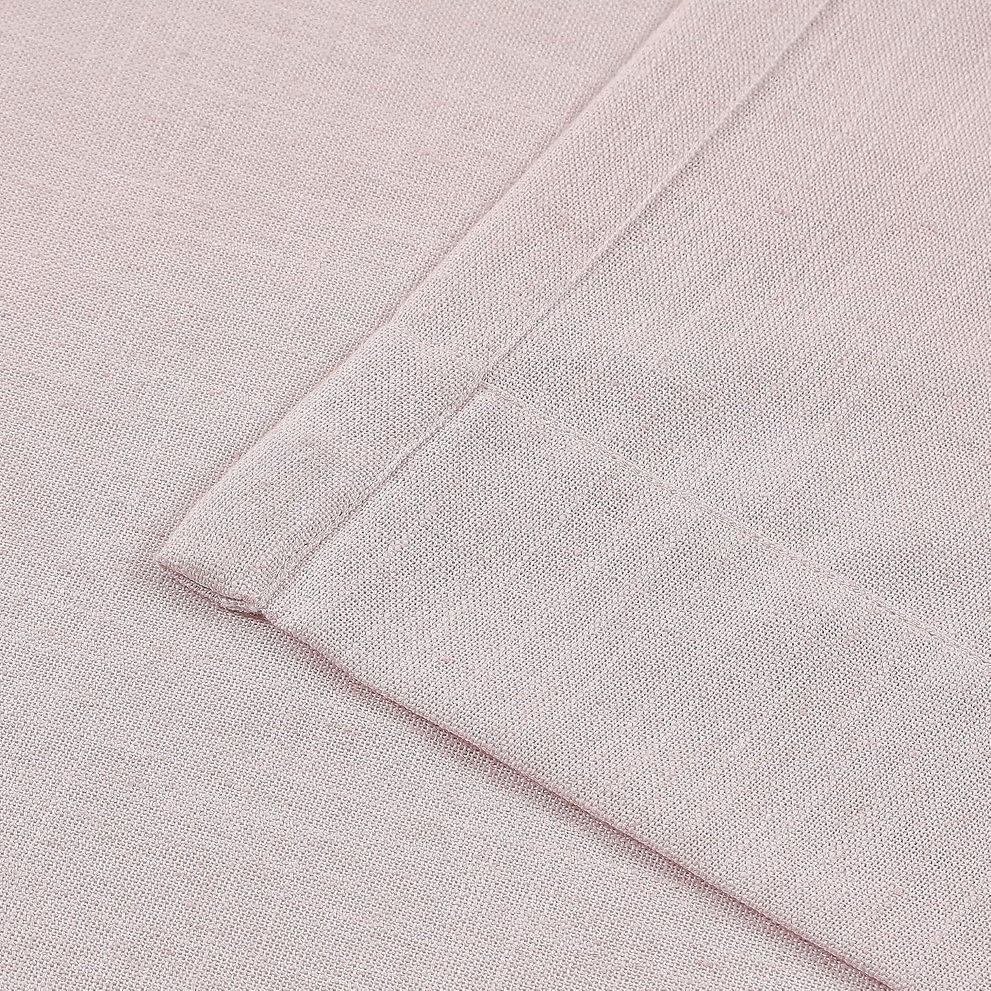 Vision Home Light Pink Pinch Pleated Semi Sheer Curtains Textured Linen Blended Light Filtering Window Curtains 90 inch for Living Room Bedroom Patio Pinch Pleat Drapes with Hooks 1 Panel 60" Wx90 L