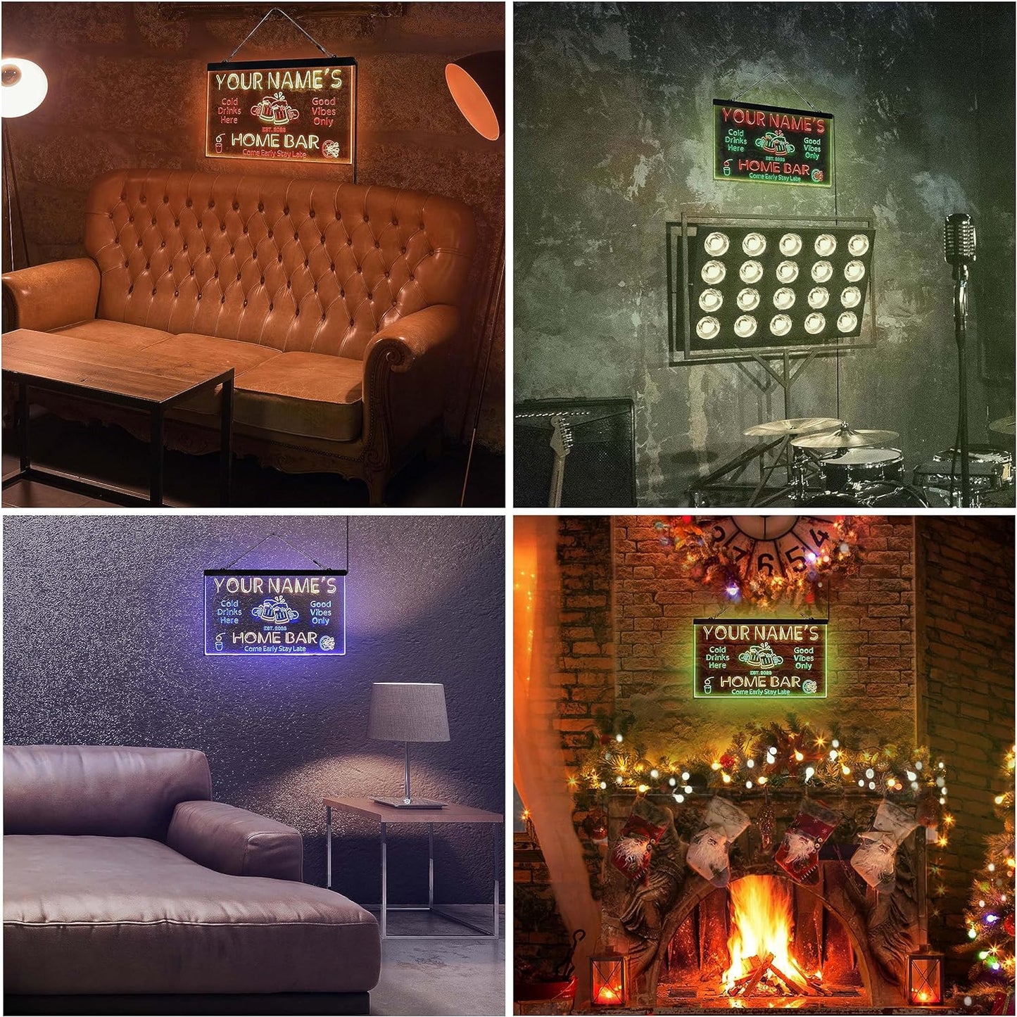 ADVPRO Personalized Your Name Custom Home Bar Beer Established Year Dual Color LED Neon Sign Green & Blue 16 x 12 Inches st6s43-p1-tm-gb