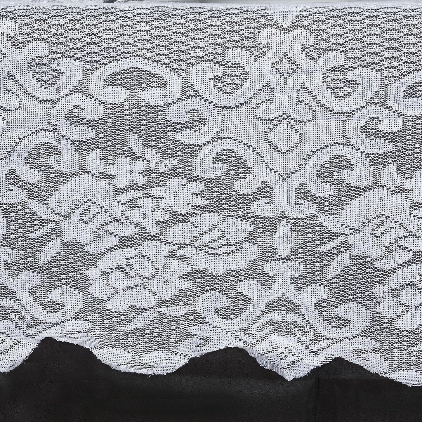 Tableclothsfactory Floral Lace Rectangle Tablecloth 60" x 126" - White